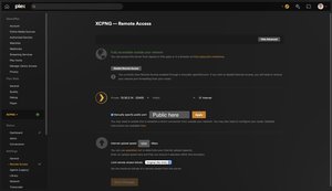 Screenshot showing plex publicly accessible