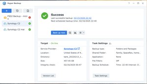 Synology hyperbackup status running